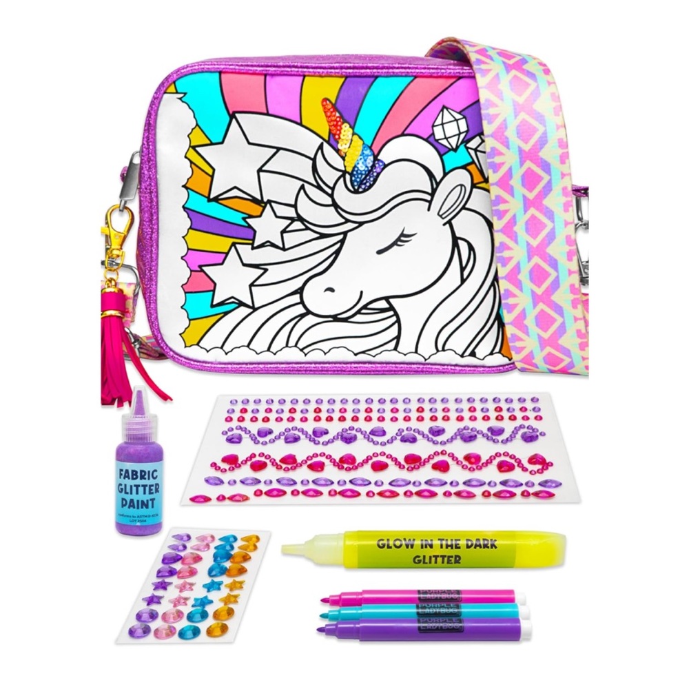 New Purple Unicorn Kids Decorate Your Own Unicorn Crossbody Bag